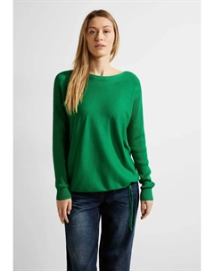Свитер с круглым вырезом и вырезом-лодочкой, зеленый Cecil