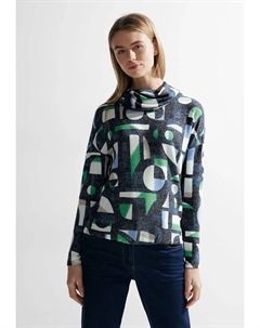 Рубашка с длинными рукавами и графическим принтом, синий Cecil