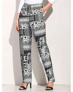 Брюки с эластичной талией, черно-белый Classic basics