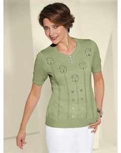 Свитер с V-образным вырезом "Пуловер", зеленый Classic basics