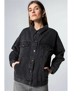 Джинсовая куртка "Современная классика", без капюшона, женская куртка из джинсовой ткани оверсайз, черный Wittchen