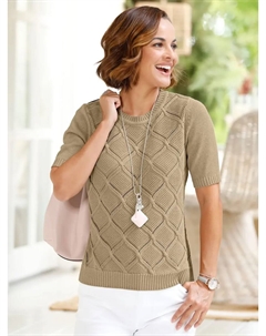 Повседневный образ Свитер с короткими рукавами "Пуловер", цвет Sesam Casual looks