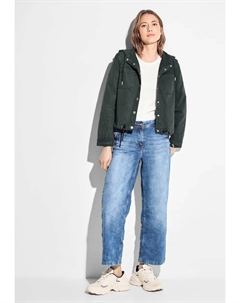 Вельветовая куртка с капюшоном и кулиской на воротнике, хаки Cecil