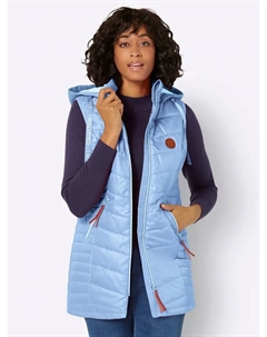 Повседневный образ, длинный жилет, синий Casual looks