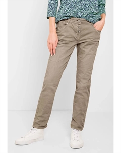 Узкие брюки, средняя талия, бежевый Cecil