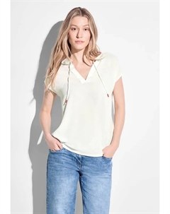 Блузка с короткими рукавами, выполненная из мягкой вискозы, белый Cecil