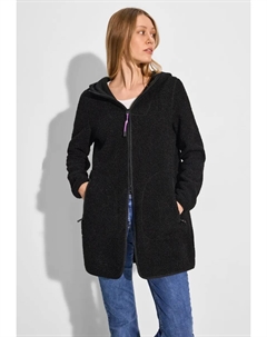 Куртка из искусственного меха, с капюшоном, с капюшоном, черный Cecil