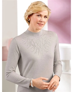 Классический вязаный свитер "Пуловер", серый Classic