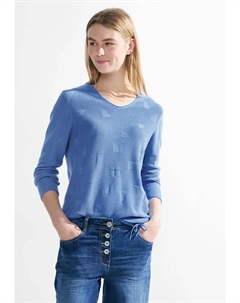 Однотонный свитер с V-образным вырезом, цвет Water Blue Cecil