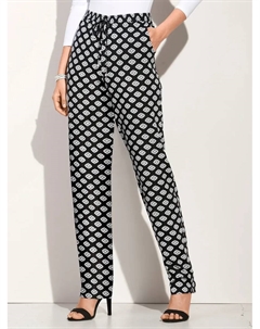 Брюки с эластичной талией, черно-белый Classic basics