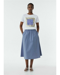 Юбка А-силуэта AUSGESTELLTER MIT ELASTIKBUND, синий Comma casual identity