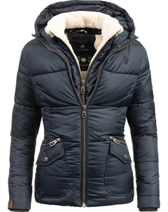 Зимняя куртка "Меган" с капюшоном, стильная женская стеганая куртка на плюшевой подкладке, синий Navahoo