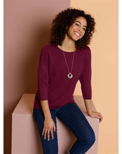 Свитер с рукавом 3/4 "Пуловер", бордовый Classic basics