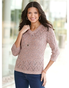 Классические основы Ajour Пуловер "Пуловер", цвет Papaya-Meliert Classic basics