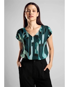 Блузка с короткими рукавами и принтом по всей поверхности, зеленый Street one