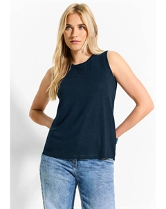 Кружевной топ с круглым вырезом, синий Cecil