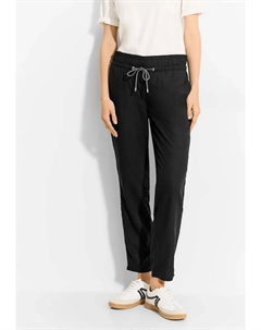 Брюки-джоггеры, эластичный пояс с кулиской, черный Cecil