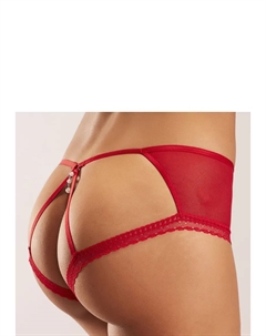 Открытые трусики Gold из прозрачного тюля, красный Petite fleur