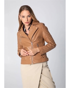 Куртка из искусственной кожи "Современная классика", без капюшона, куртка женская Ramones из эко-кожи, коричневый Wittchen