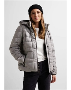 Стеганая куртка, с капюшоном, со съемным капюшоном, серый Cecil