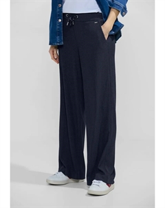 Брюки из ткани, завышенная талия, синий Cecil