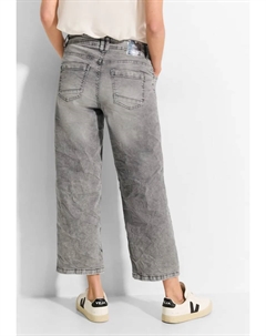 Джинсы свободного кроя, высокая талия, цвет Mid Grey Random Wash Cecil
