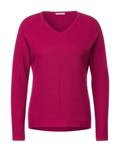 Вязаный свитер с закругленным V-образным вырезом, розовый Cecil