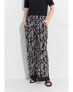 Брюки из ткани с графическим рисунком, черный Cecil