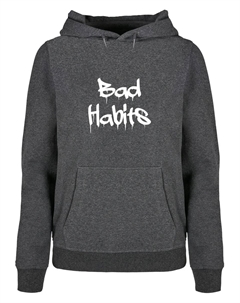 Толстовка "Женская женская толстовка с капюшоном Bad Habits Basic", цвет Charcoal Merchcode