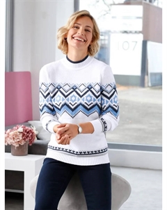 Свитер с воротником стойкой "Пуловер", синий Classic basics