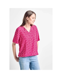 Блузка с короткими рукавами, мягкая и мягкая, розовый Cecil