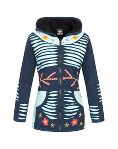 DEPROC Активная флисовая куртка "Пэчворк Многоцветный NUNAVUT II NEW FLOWER POWER", цвет морской волны Deproc active