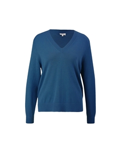 Свитер с V-образным вырезом, с V-образным вырезом, цвет морской волны S.oliver