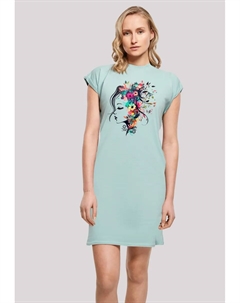Платье-рубашка "Flower Silhouette Colorful", принт, мятный F4nt4stic