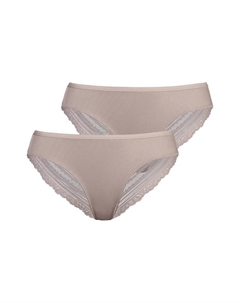 Бразильские трусы (2 шт.) из микрофибры в рубчик, коричневый Lascana