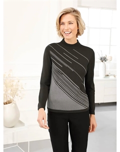 Свитер с воротником стойкой "Пуловер", серый Classic basics