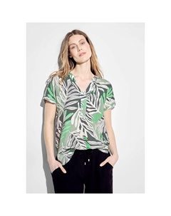 Блузка с короткими рукавами, с льняным наполнением, зеленый Cecil