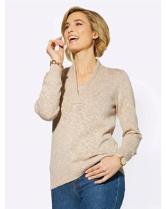 Свитер с V-образным вырезом "Пуловер", бежевый Classic basics