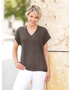 Жилет-свитер "свитер с короткими рукавами", коричневый Classic basics