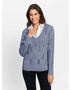 Вдохновение Вязаный свитер "Пуловер", синий Inspirationen