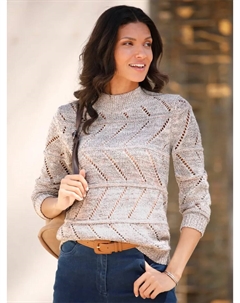 Свитер с круглым вырезом "Пуловер", цвет Sand-Gemustert Classic basics