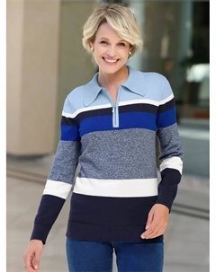 Свитер с воротником-поло "Polo Pullover", синий Classic basics