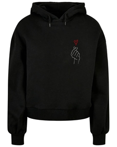 Толстовка "Женская женская толстовка с капюшоном K Heart из органического материала оверсайз ", черный Merchcode