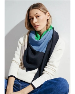 Шарф из мягкой смеси материалов, синий Cecil