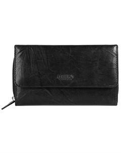 Кошелек, натуральная кожа, черный Mano
