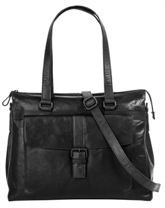 Шоппер, натуральная кожа, черный Spikes & sparrow