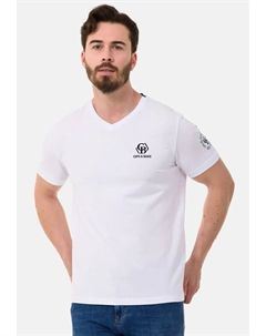 Футболка с изящными логотипами бренда, белый Cipo&baxx