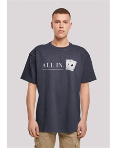 Футболка "Poker All In Cards", принт, цвет морской волны F4nt4stic