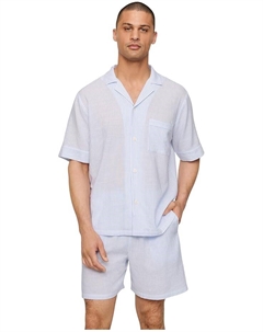 Пижама Nautico Shorts Pj Set, цвет White/Cornflower Blue Eberjey