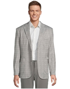 Блейзер Xc Flex Unlined Plaid Knit Blazer, серый Johnston & murphy